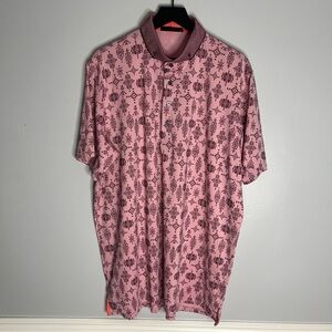 Greyson Performance Golf Polo Shirt Mens XL Pink Spirit World Print